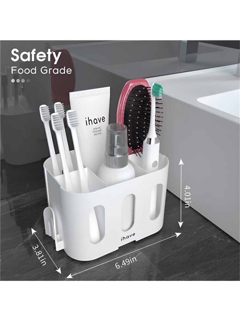 Toothbrush Holders for Bathrooms, Tooth Brushing Holder with 5 Slots